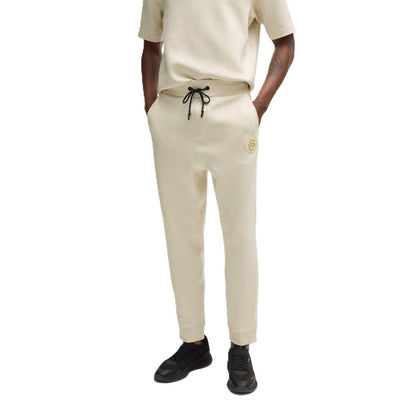 White - Side - Boss Mens Hadiko Tracksuit Bottoms