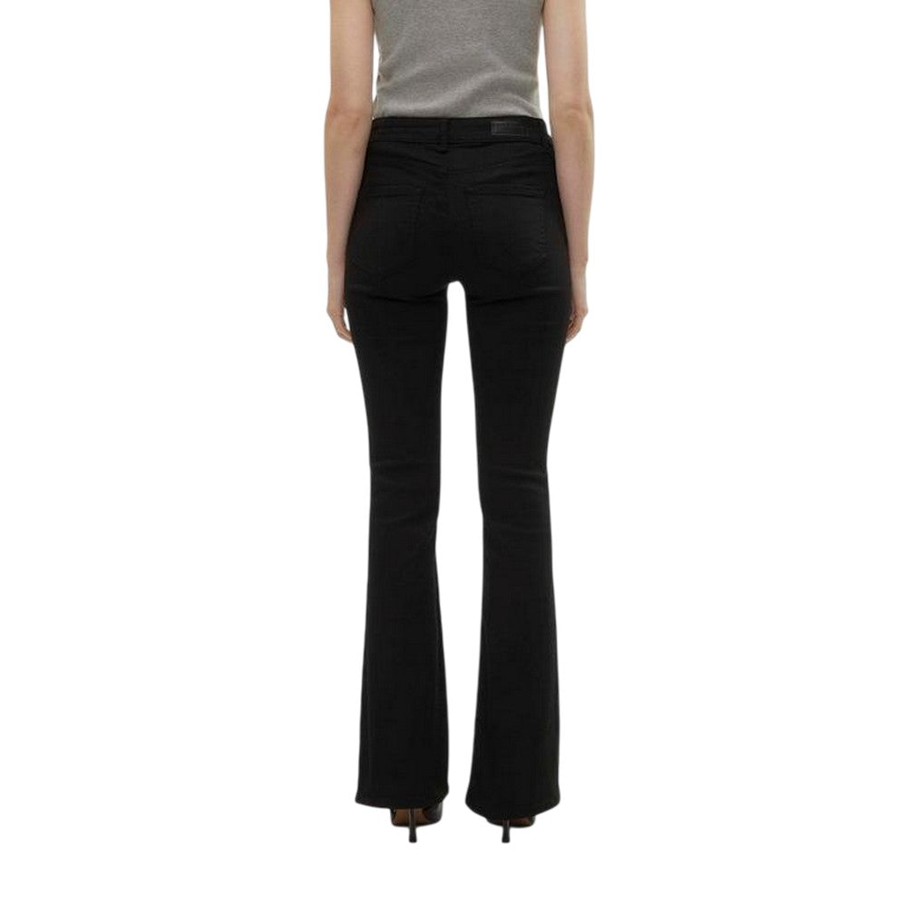 Black - Back - Vero Moda Womens-Ladies LI140 Denim Flared Jeans