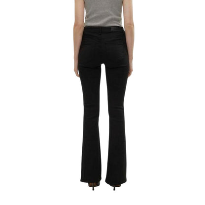 Black - Back - Vero Moda Womens-Ladies LI140 Denim Flared Jeans