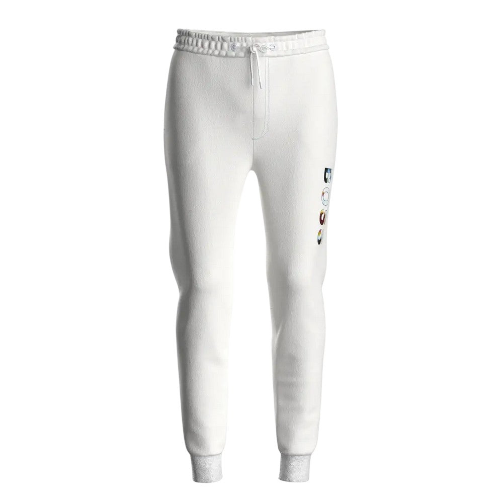 White - Front - Boss Mens SkeDigital Gradient Logo Tracksuit Bottoms