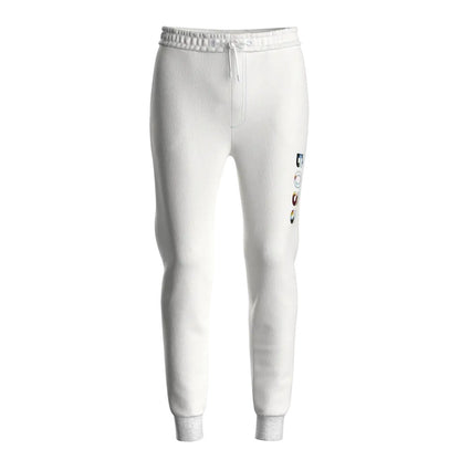 White - Front - Boss Mens SkeDigital Gradient Logo Tracksuit Bottoms