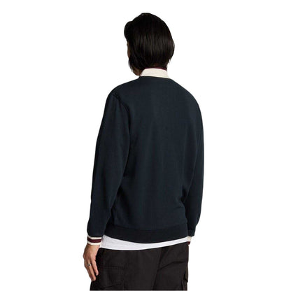 Dark Navy - Back - Lyle & Scott Mens Embroidered Logo Ribbed Cuff Bomber Jacket