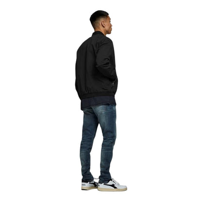 Black - Back - Jack And Jones Mens Water Resistant Long-Sleeved Bomber Jacket