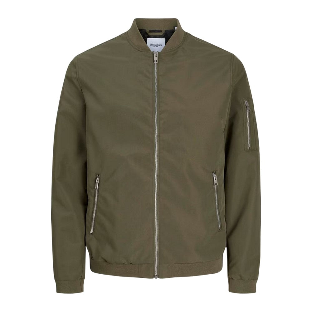 Dusty Olive - Front - Jack And Jones Mens Water Resistant Long-Sleeved Bomber Jacket