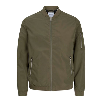 Dusty Olive - Front - Jack And Jones Mens Water Resistant Long-Sleeved Bomber Jacket