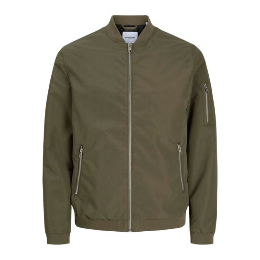 Dusty Olive - Front - Jack And Jones Mens Water Resistant Long-Sleeved Bomber Jacket