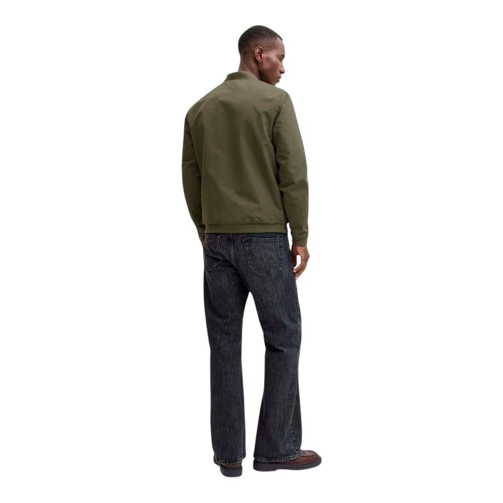 Dusty Olive - Back - Jack And Jones Mens Water Resistant Long-Sleeved Bomber Jacket