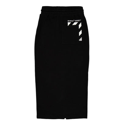 Black-White - Back - Off White Womens-Ladies Textured Fleece Midi Skirt