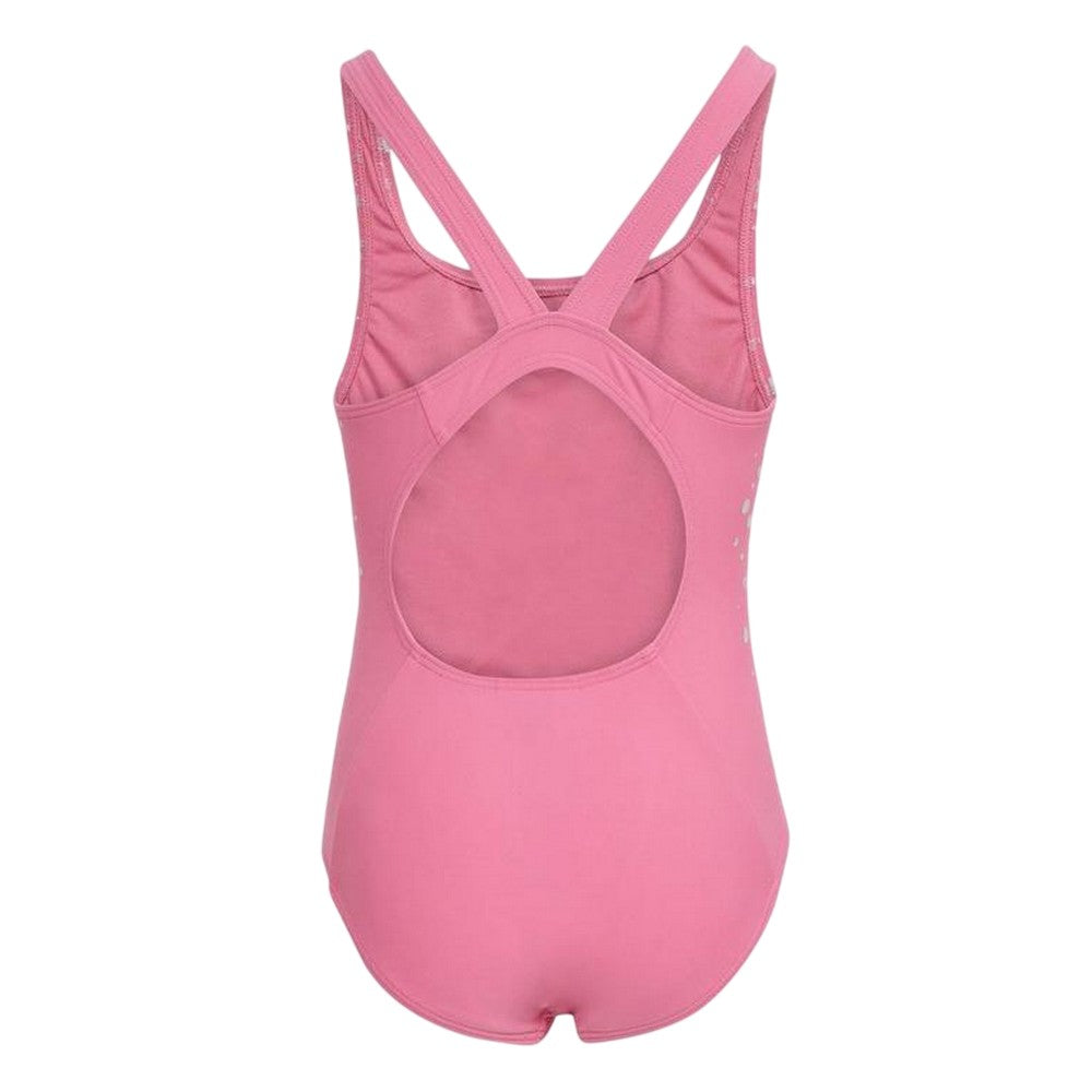 Pink Fusion Print - Back - Adidas Girls Glam Leopard Print One Piece Swimsuit