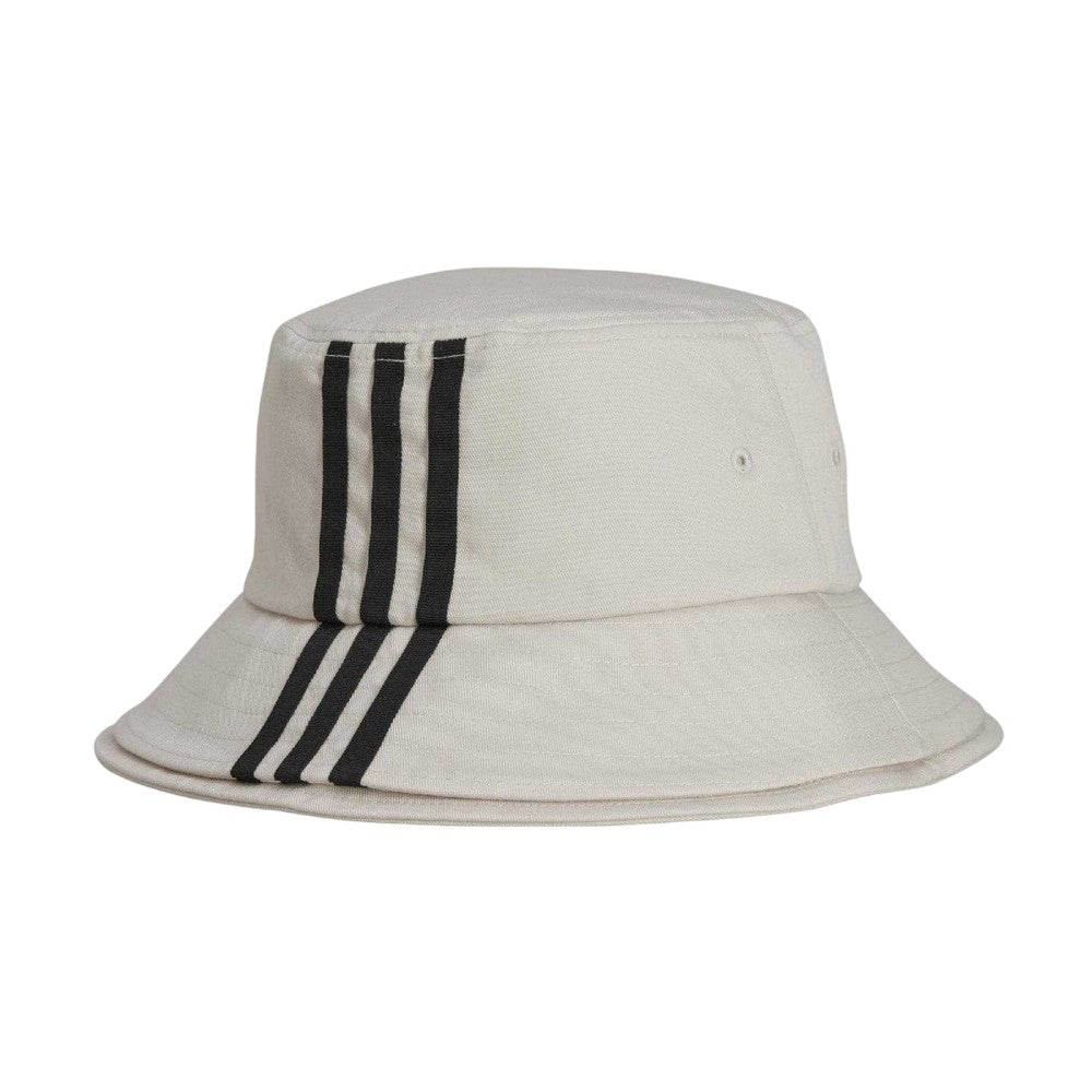 White - Back - Y-3 3 Stripes Cotton Twill Bucket Hat