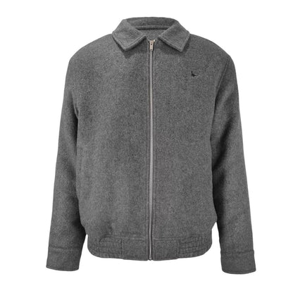Grey Marl - Front - Jack Wills Mens York Wool Blend Bomber Jacket