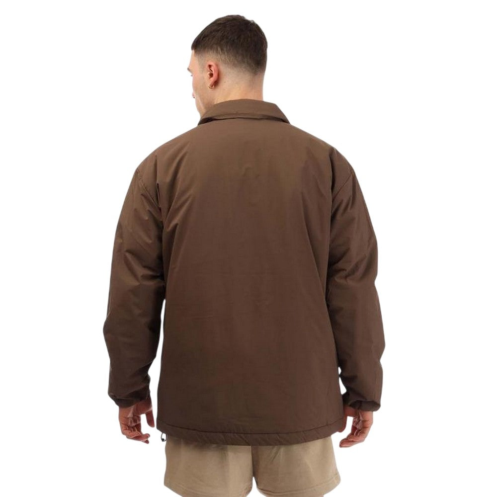 Brown - Back - New Balance Mens Recycled Relaxed Fit Coach Jacket