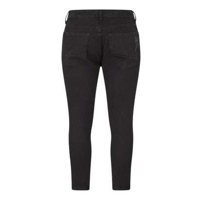 Charcoal - Back - Brave Soul Mens Washed Biker Skinny Jeans
