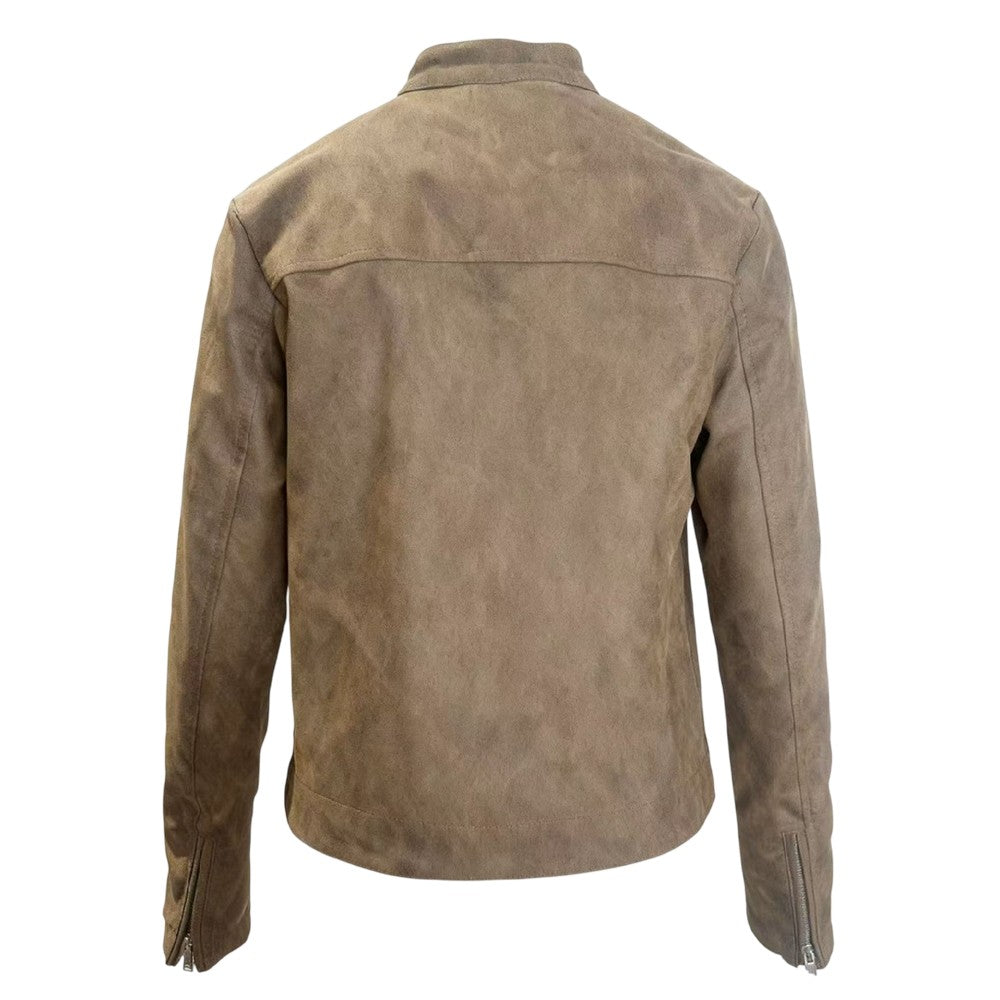 Brown - Back - Kangol Womens-Ladies Mock Neck Racer Jacket