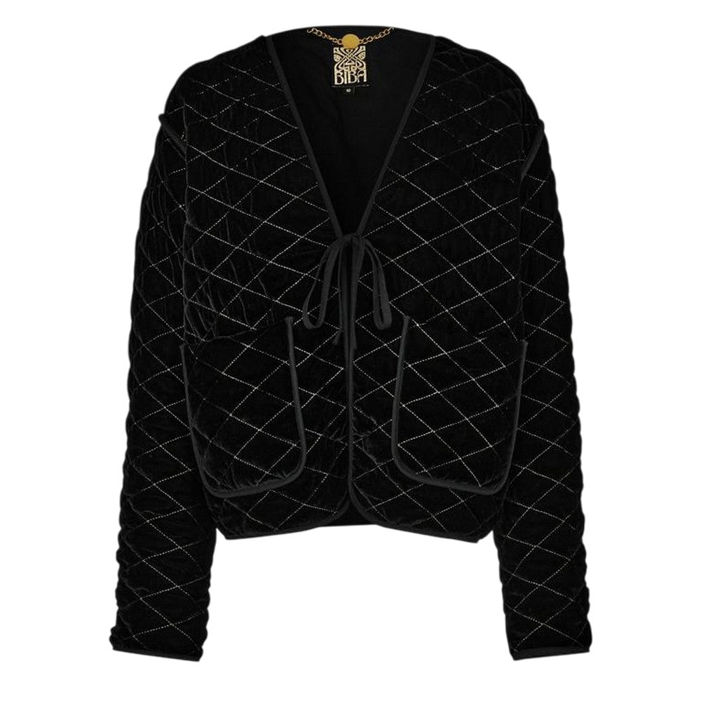 Black - Front - Biba Womens-Ladies Sparkle Velour Jacket