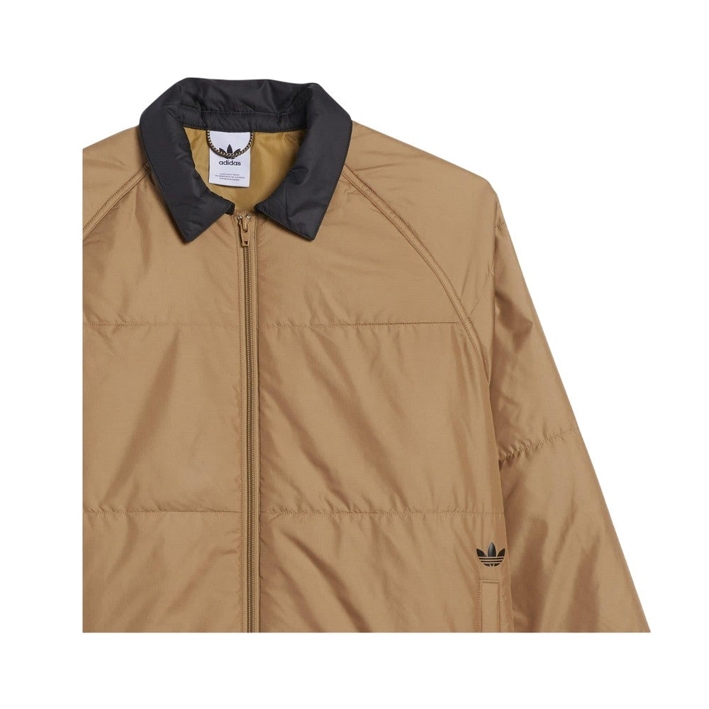 Brown - Side - Adidas Mens Relaxed Fit Coach Jacket