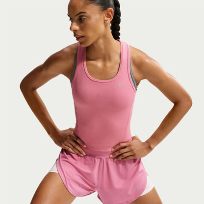 Peony - Side - Nike Womens-Ladies Tempo Dri-FIT 2 in 1 Running Shorts