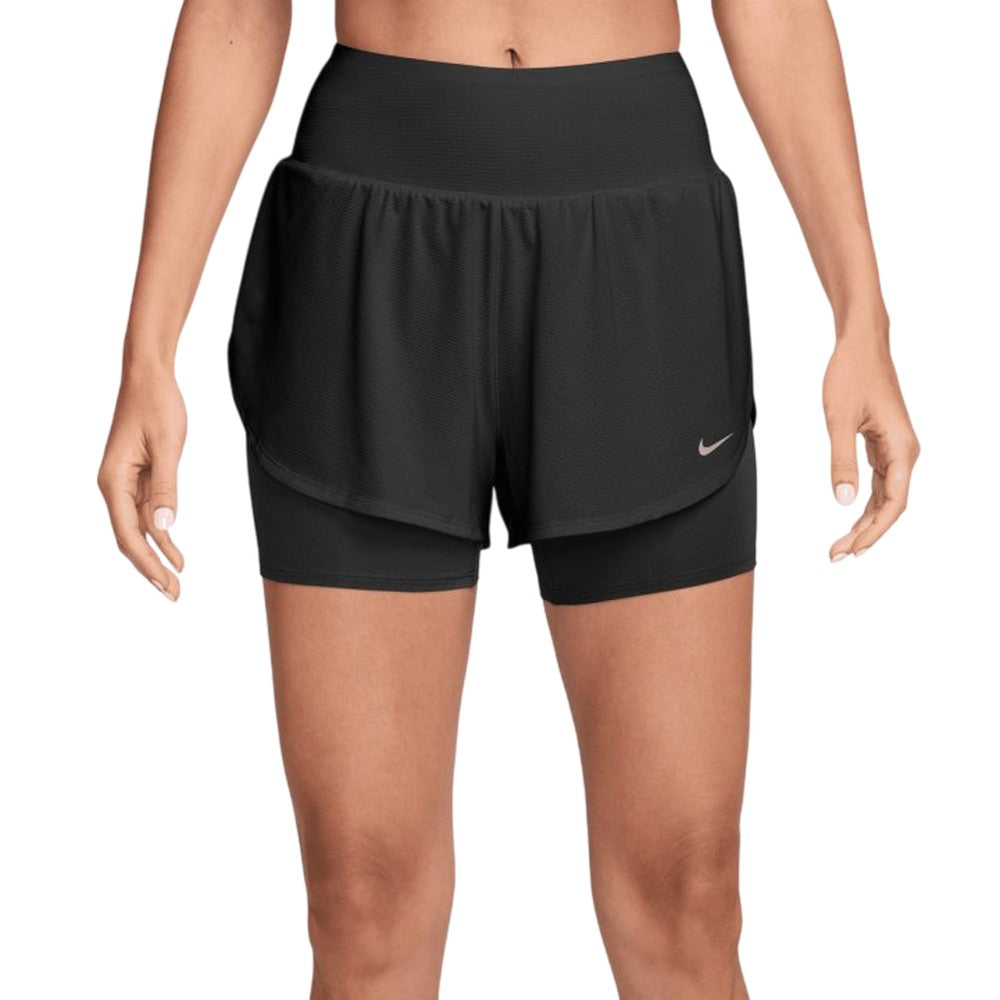 Black - Front - Nike Womens-Ladies Tempo Dri-FIT 2 in 1 Running Shorts