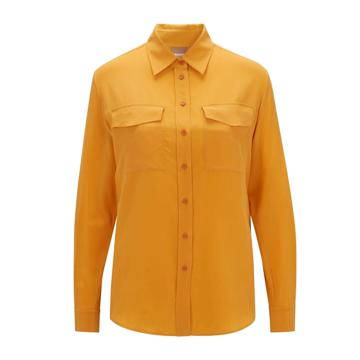 Yellow - Front - Hugo Boss Womens-Ladies Blouse