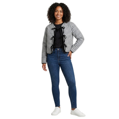 Monochrome - Side - I Saw It First Womens-Ladies Gingham Jacket