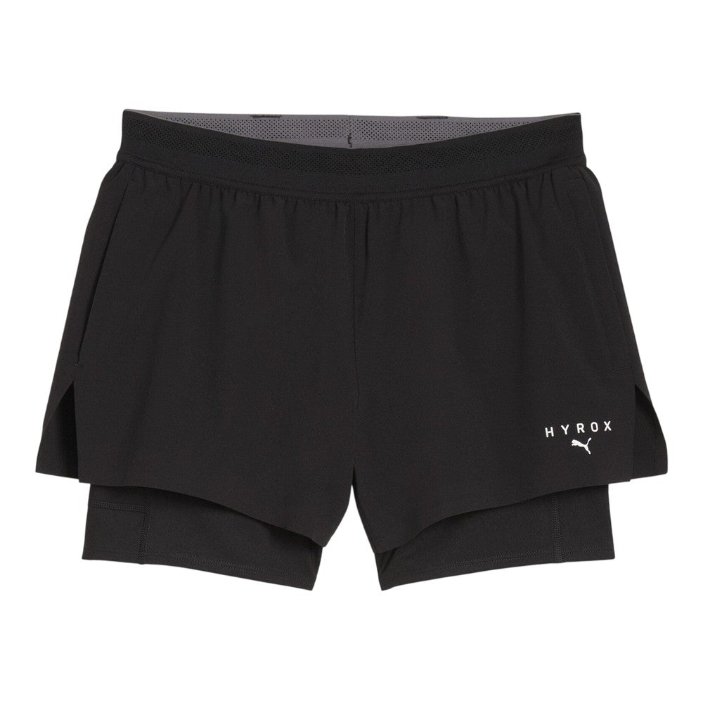 Puma Black - Front - Puma Mens Hyrox Performance 2 in 1 Running Shorts