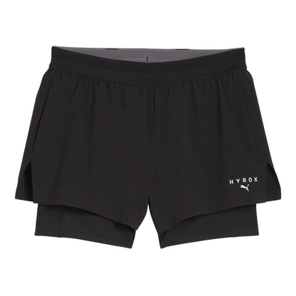 Puma Black - Front - Puma Mens Hyrox Performance 2 in 1 Running Shorts