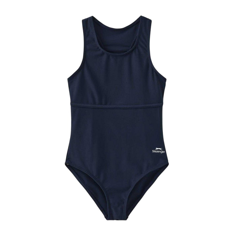 Navy - Front - Slazenger Girls Xtra Life One Piece Swimsuit