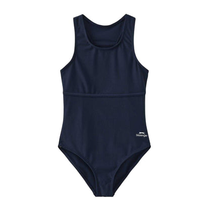 Navy - Front - Slazenger Girls Xtra Life One Piece Swimsuit