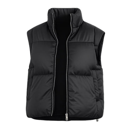 Black - Front - Brave Soul Womens-Ladies Matte High-Neck Gilet