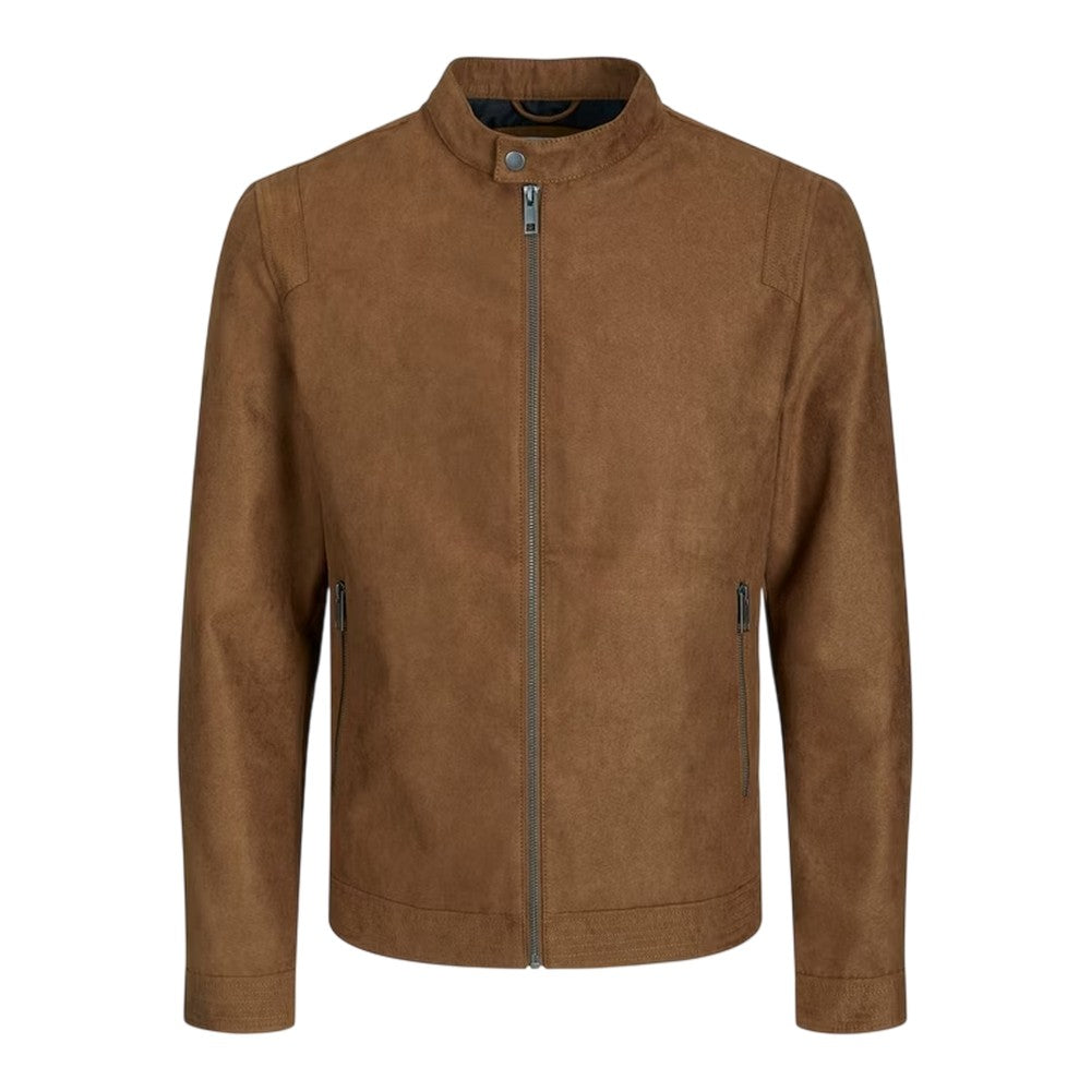 Cognac - Front - Jack And Jones Mens Plain Zip Pocket Jacket