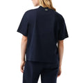 Blue - Back - Lacoste Womens-Ladies Embroidered Cotton Oversized Tennis T-Shirt