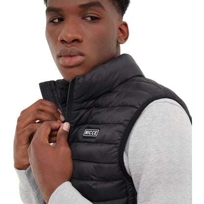 Black - Side - Nicce Mens Maidan Quilted Gilet