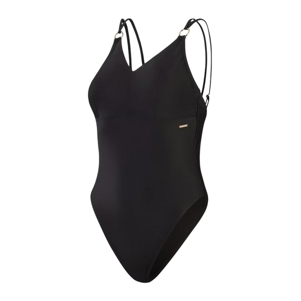 Black - Front - Speedo Womens-Ladies Strappy Shaping One Piece Swimsuit