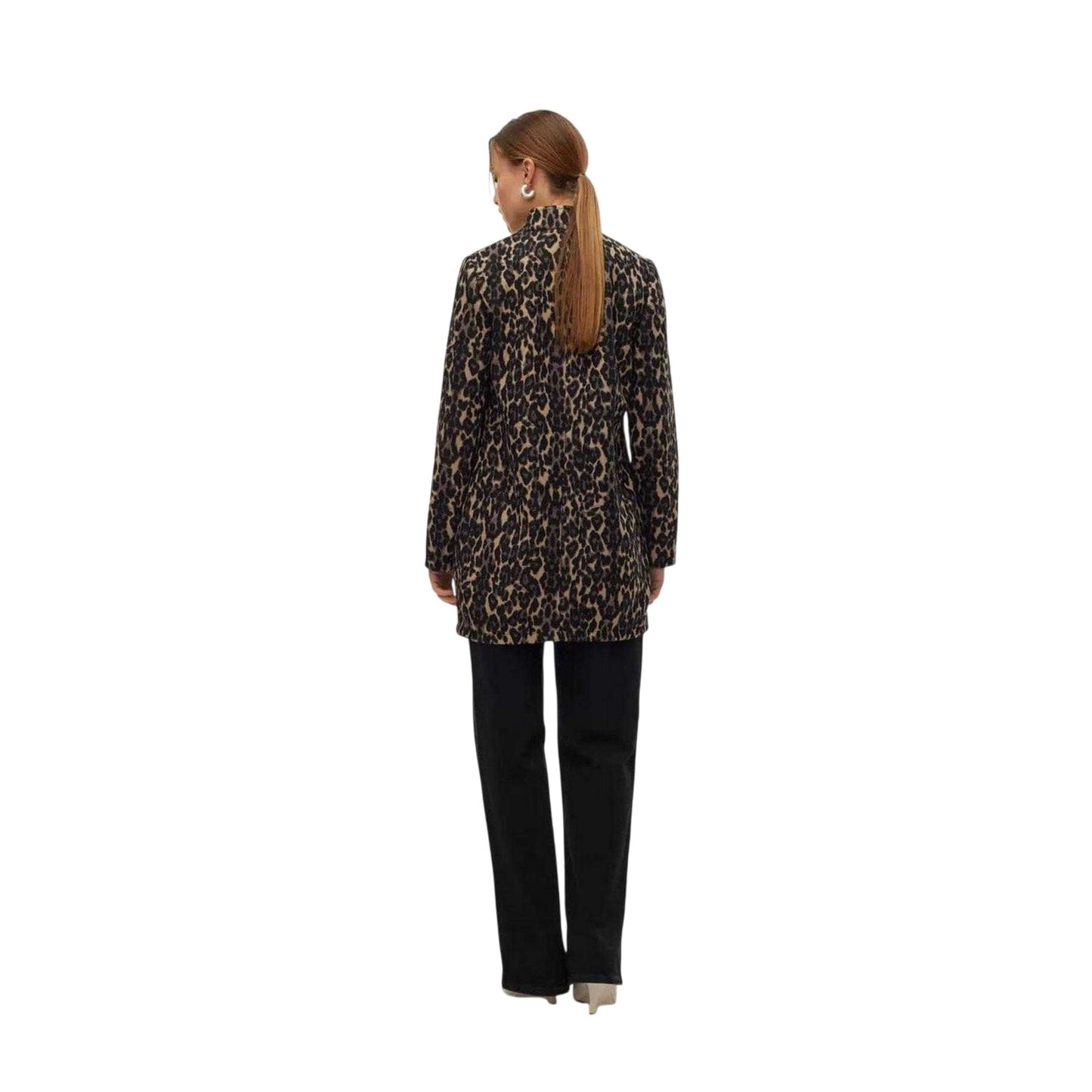 Brown - Back - Vero Moda Womens-Ladies Katrine Leopard Print Jacket