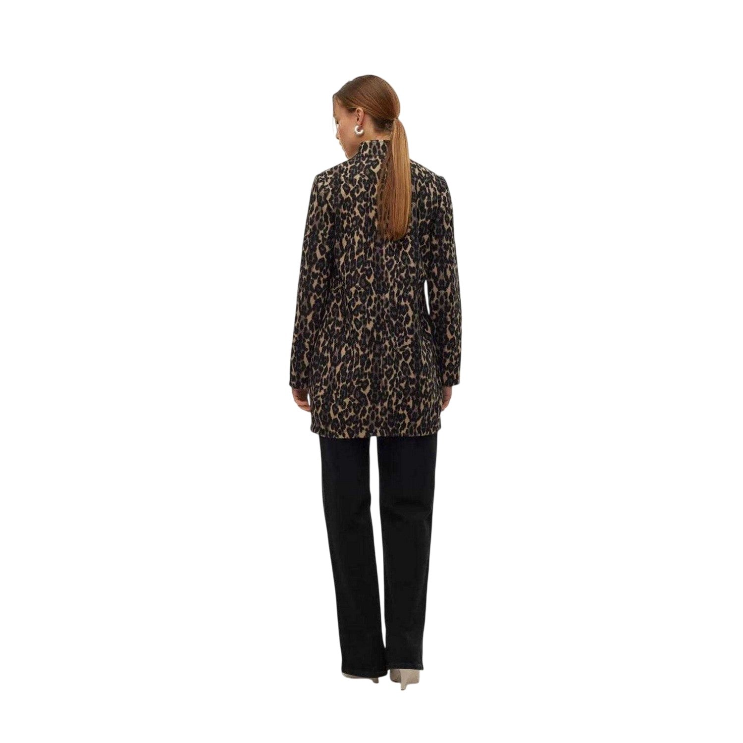 Brown - Back - Vero Moda Womens-Ladies Katrine Leopard Print Jacket