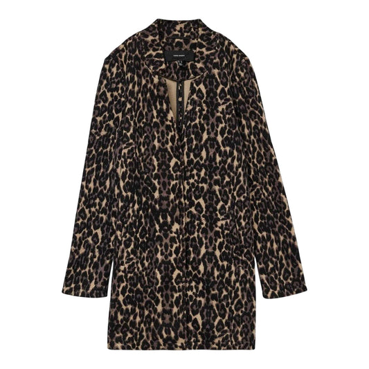 Brown - Front - Vero Moda Womens-Ladies Katrine Leopard Print Jacket