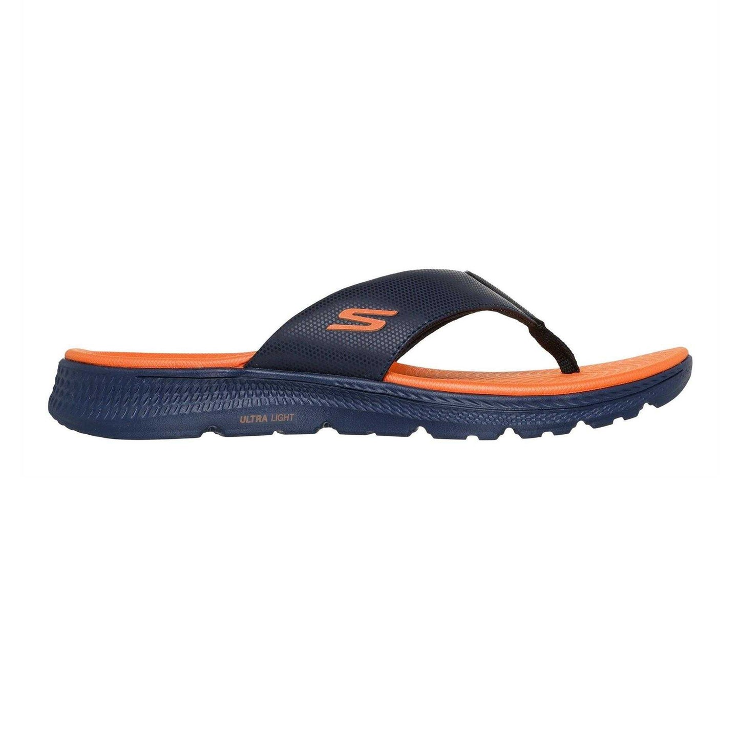 Navy-Orange - Front - Skechers Mens Go Consistent Rubber Flip Flops