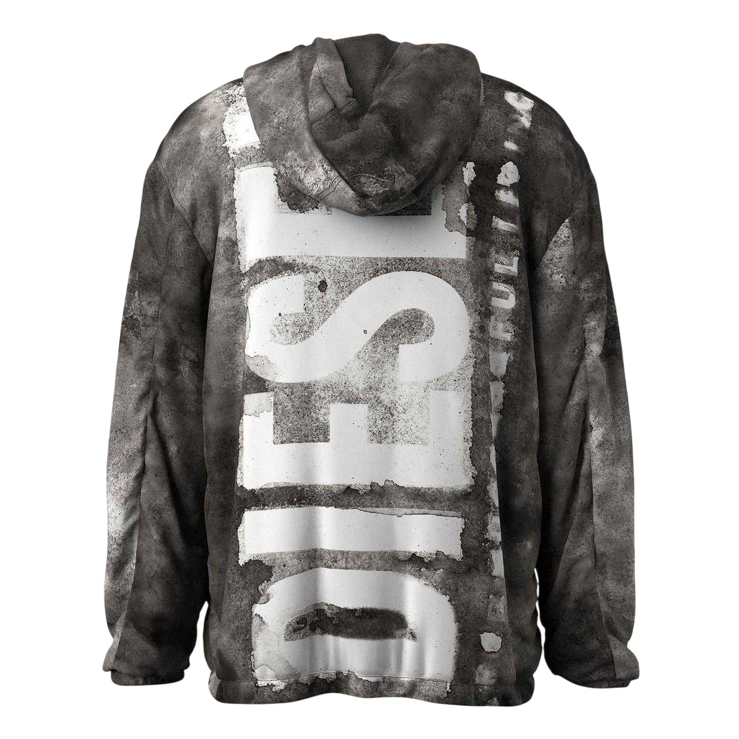 Grey - Back - Diesel Mens Marble Effect Bomber Jacket