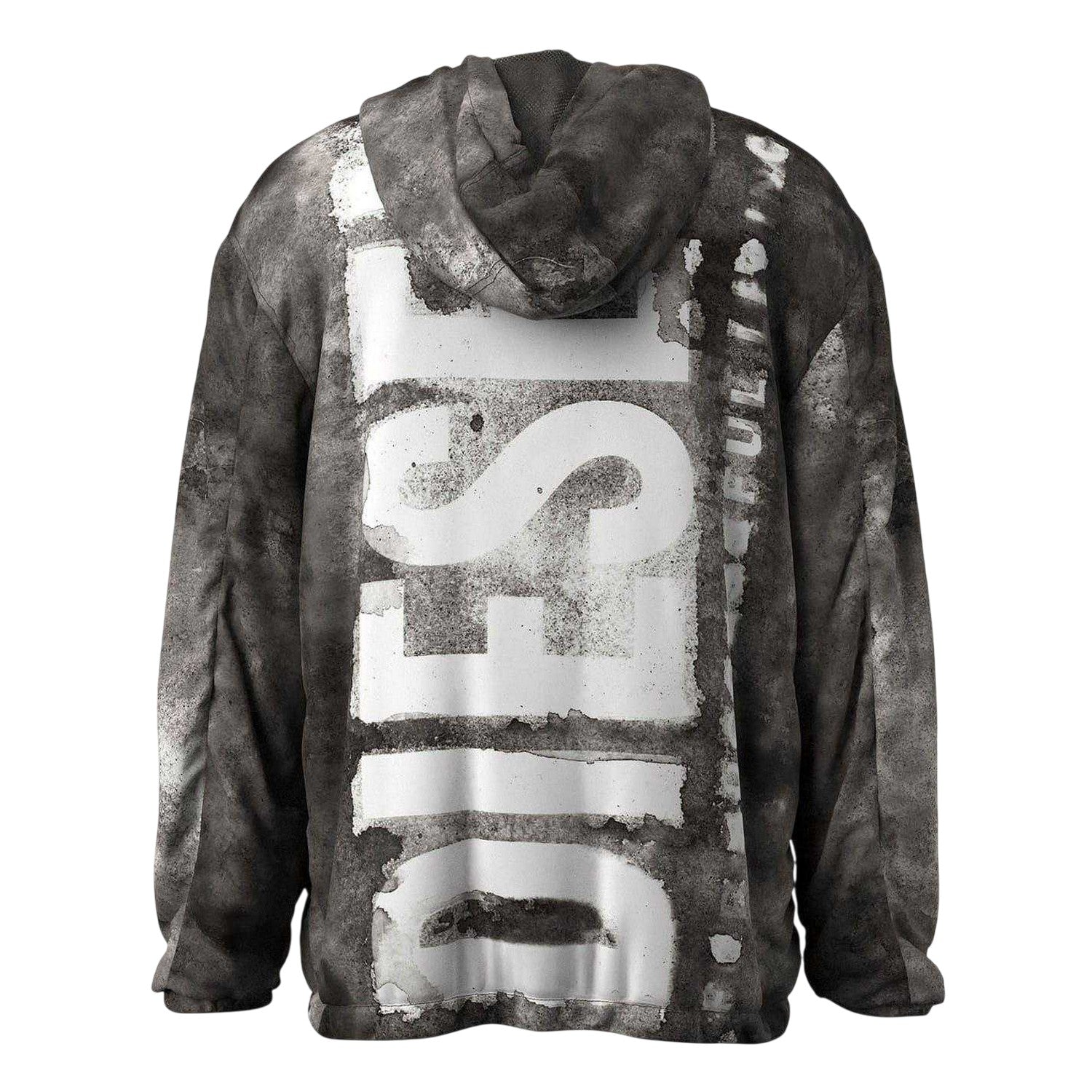 Grey - Back - Diesel Mens Marble Effect Bomber Jacket