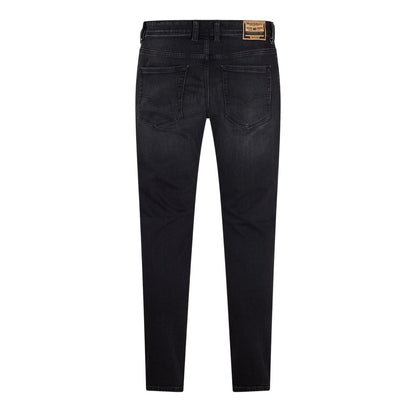 Black-Grey-Denim - Back - Diesel Mens Denim 5 Pockets Straight Jeans