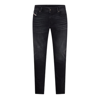 Black-Grey-Denim - Front - Diesel Mens Denim 5 Pockets Straight Jeans