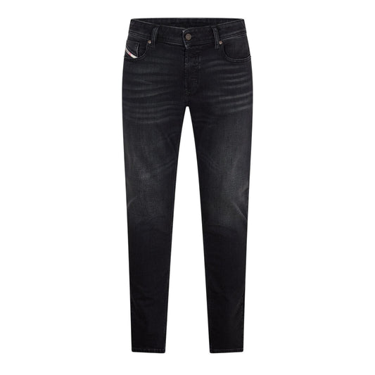 Black-Grey-Denim - Front - Diesel Mens Denim 5 Pockets Straight Jeans