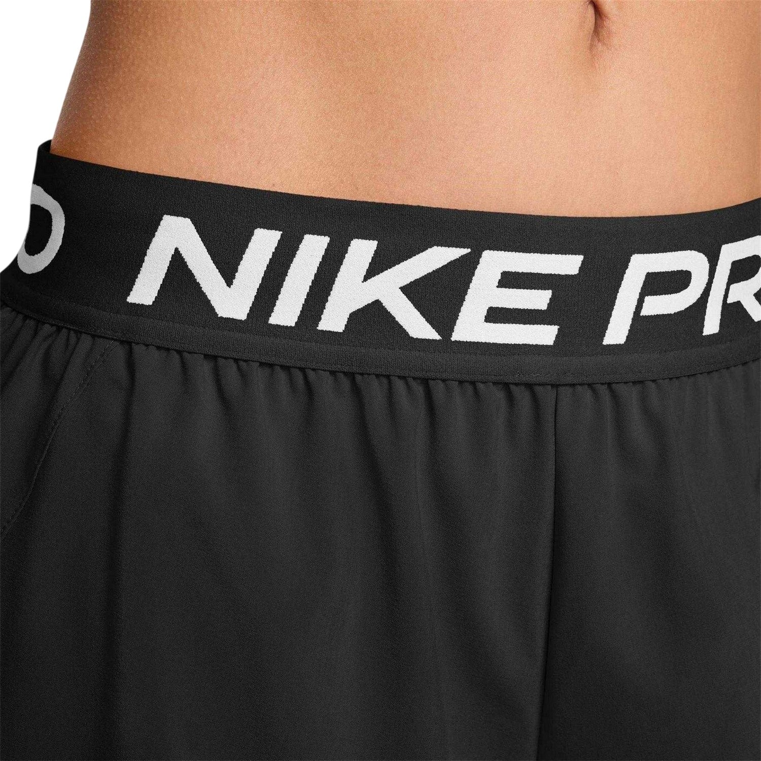 Black - Side - Nike Womens-Ladies Pro 2 in 1 Shorts