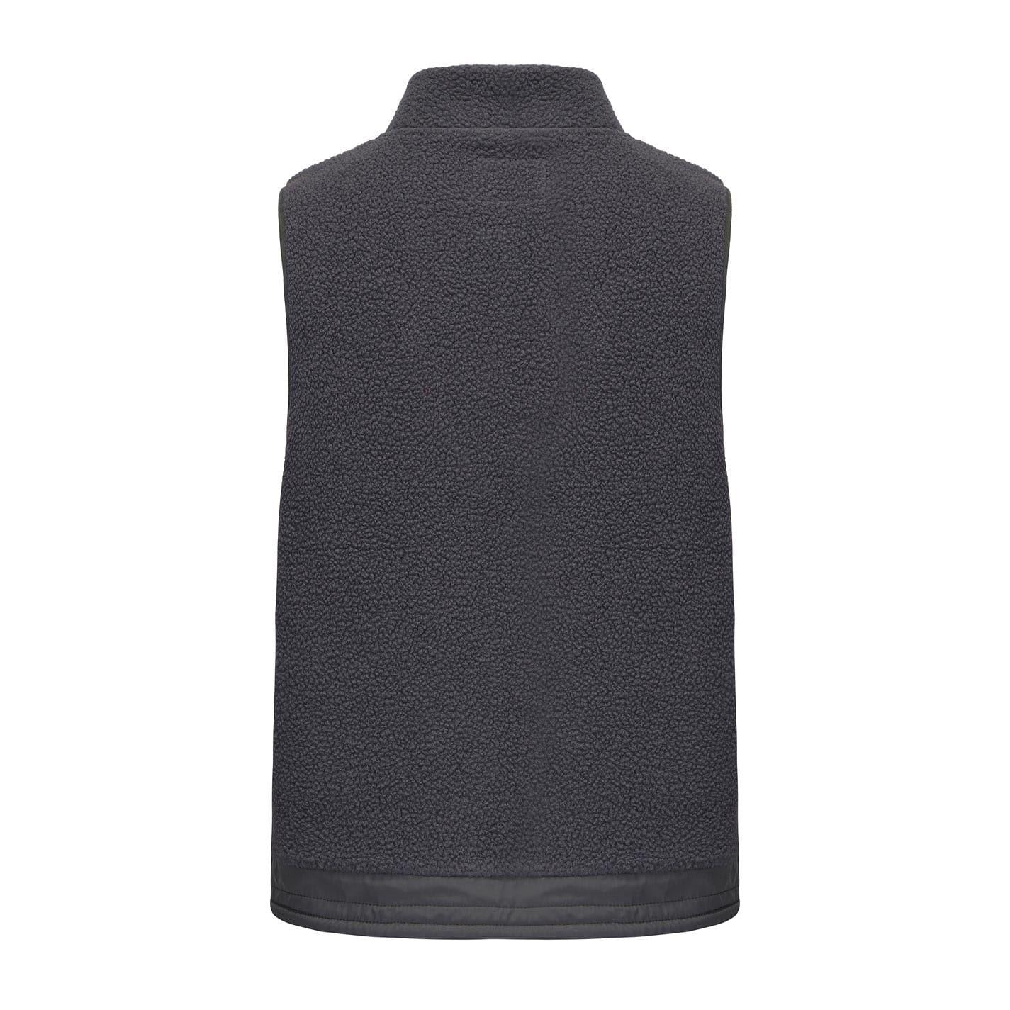 Dark Grey - Back - SoulCal Mens Quilted Fleece Mock Neck Gilet