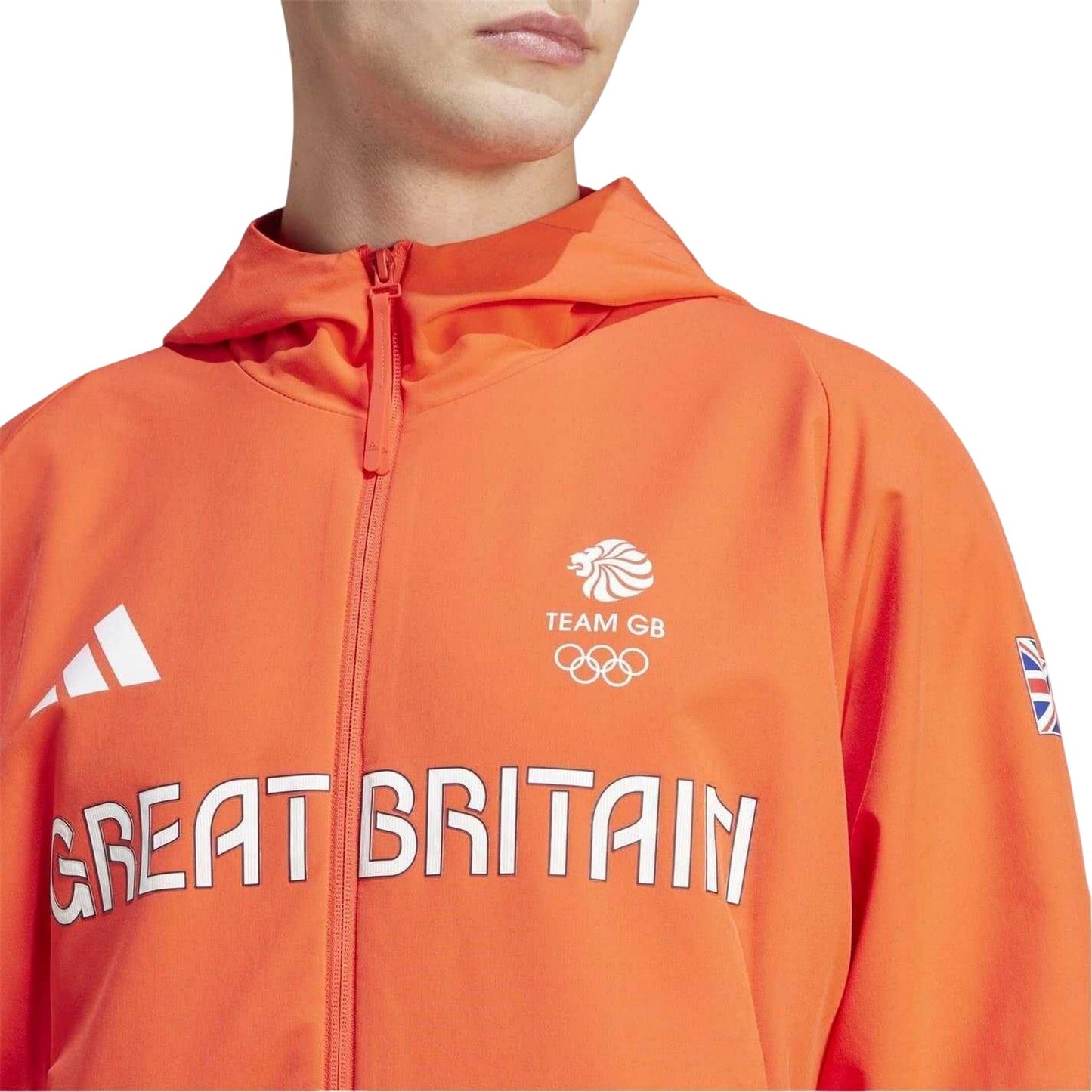 Red - Side - Adidas Mens Z.N.E. Team GB Full Zip Hoodie