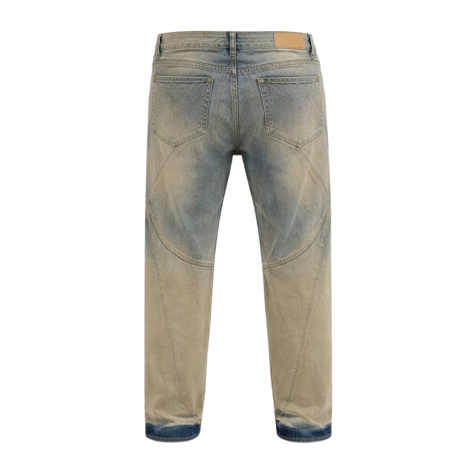 Vintage Wash - Back - Firetrap Mens Disrip Denim Straight Jeans
