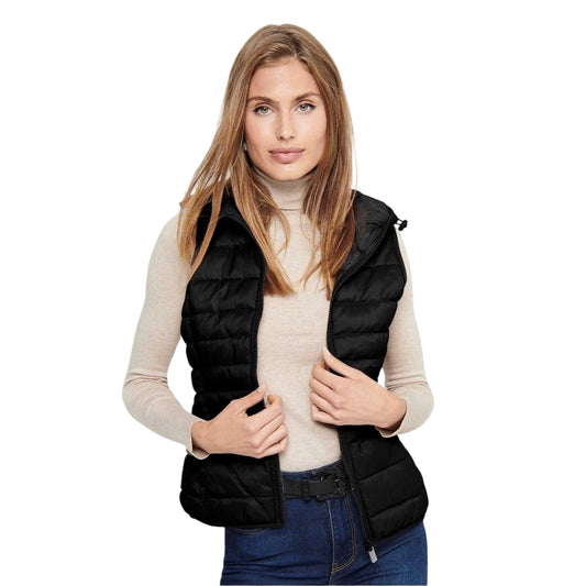 Black - Front - Only Womens-Ladies Tahoe Quilted Hooded Gilet