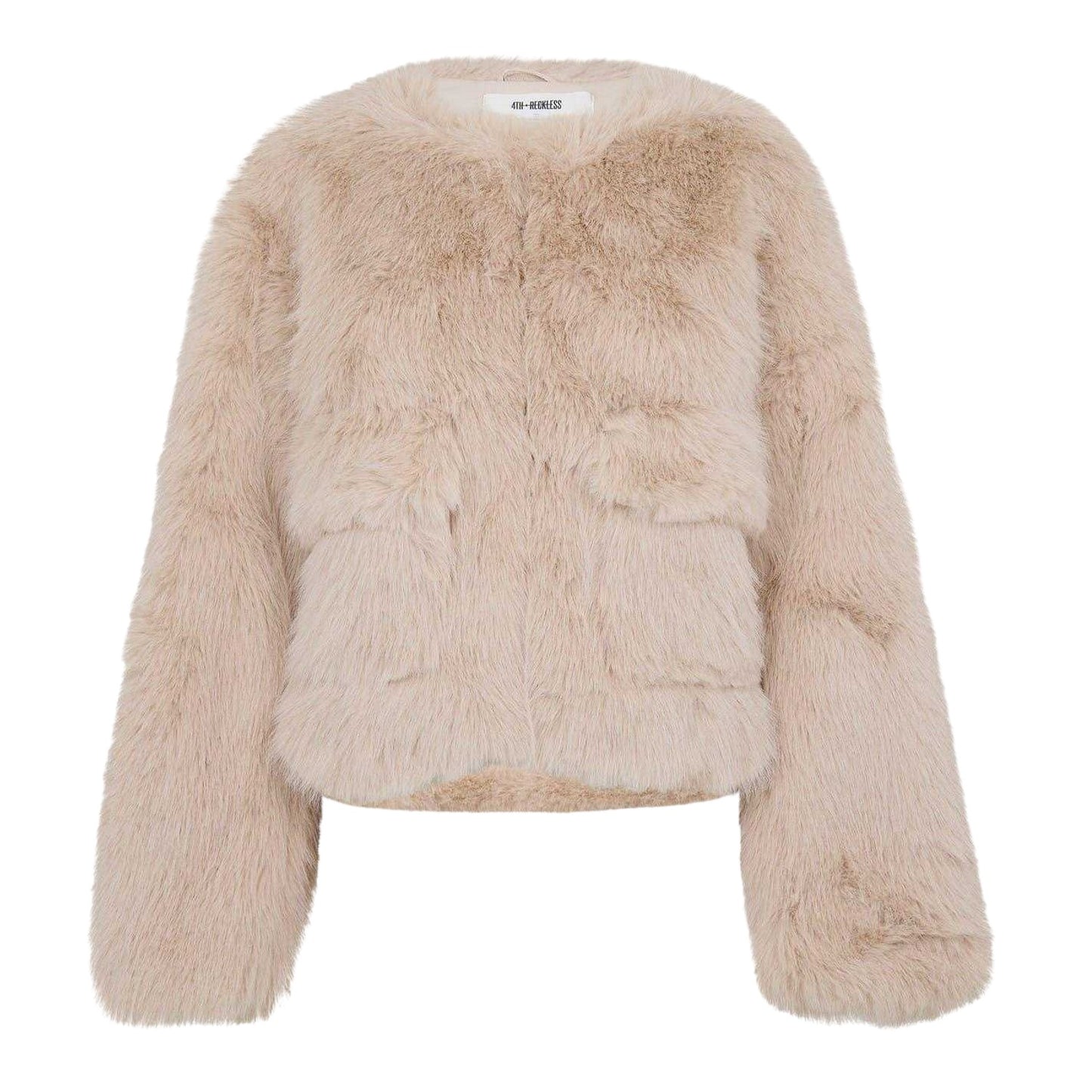 Beige - Front - 4th & Reckless Womens-Ladies Reysha Teddy Fleece Jacket