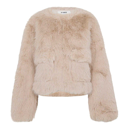 Beige - Front - 4th & Reckless Womens-Ladies Reysha Teddy Fleece Jacket