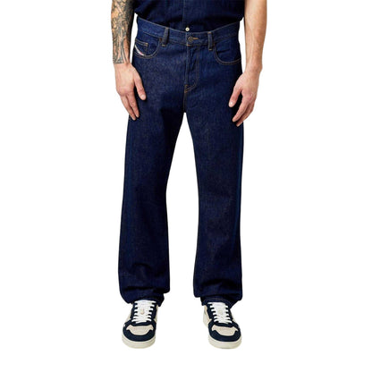 Blue - Front - Diesel Mens Viker Straight Jeans